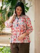 Pink floral printed kurta - Uttariya