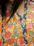Yellow floral printed top