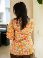 Yellow floral printed top