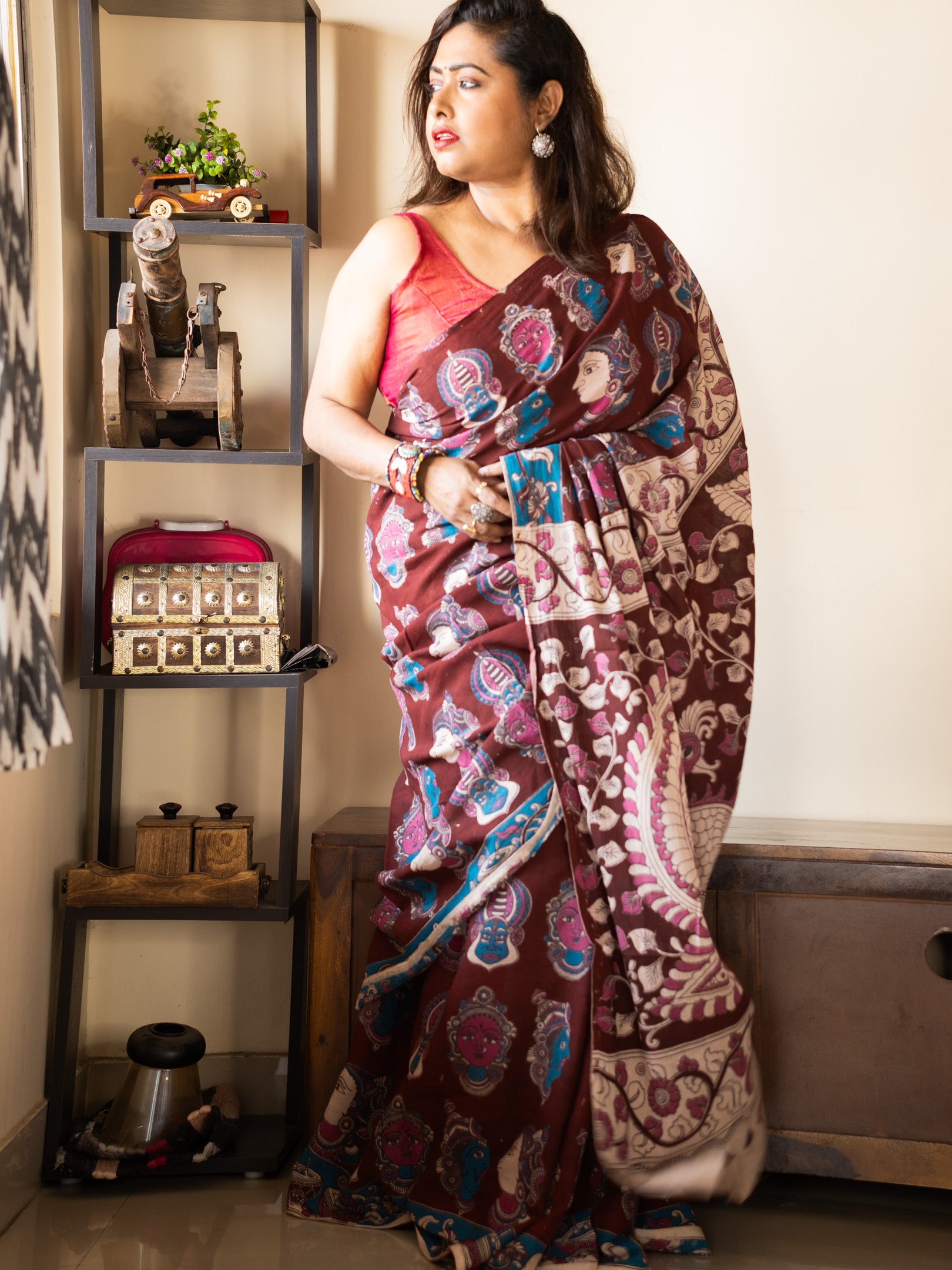Tmoghi Kalamkari Saree
