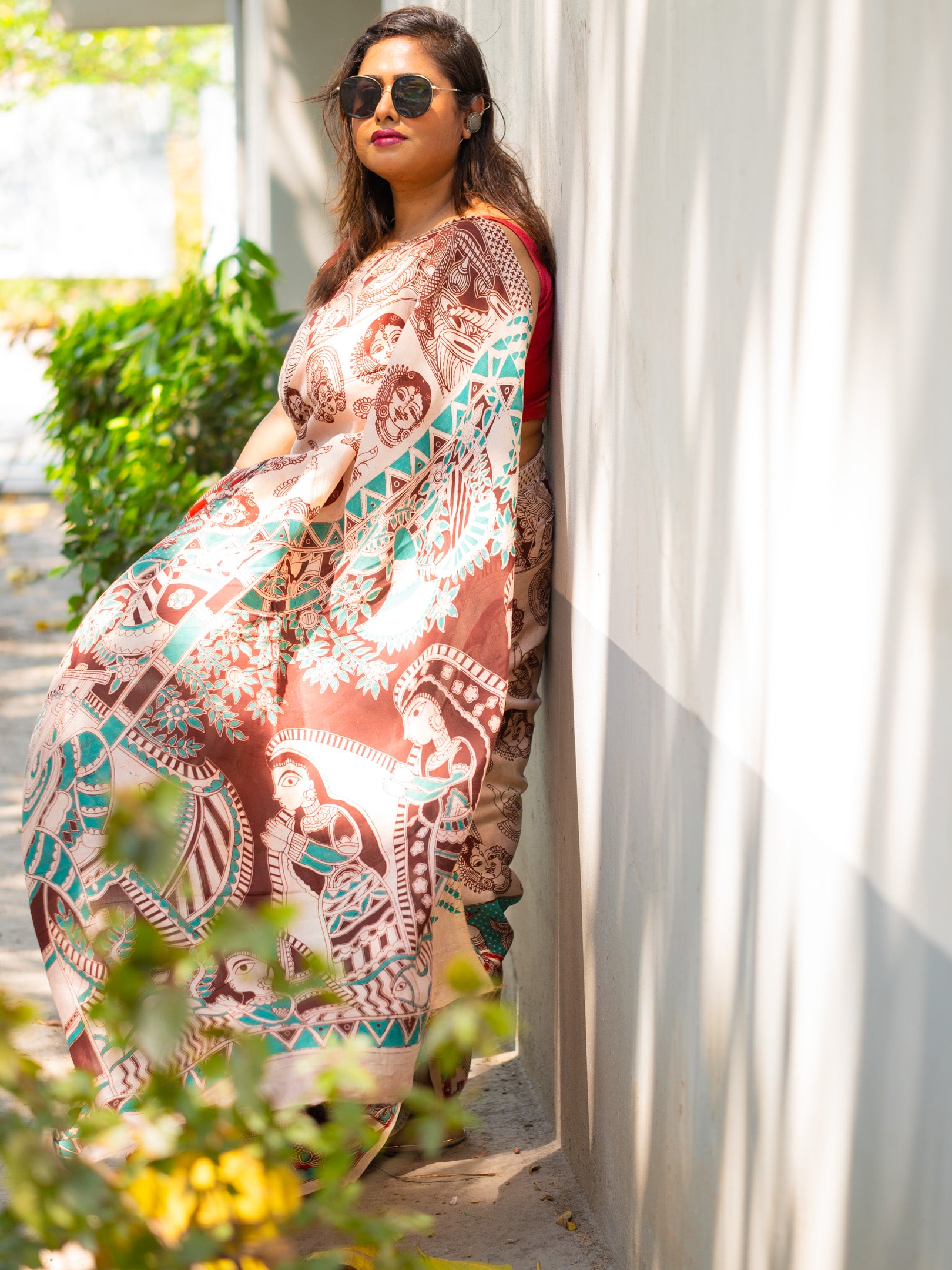 Madhy kalamkari Silk Saree