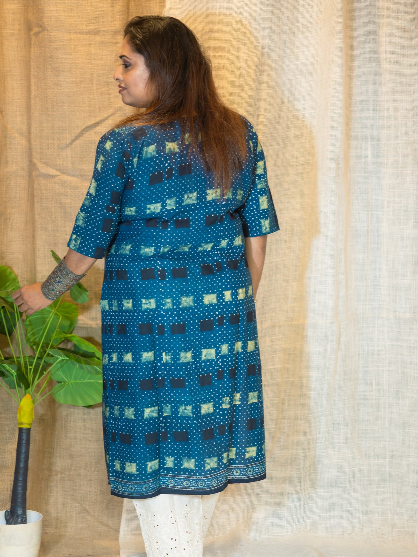 Neela Printed Cotton Kurta - Uttariya