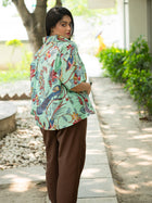 Green printed cotton shirt