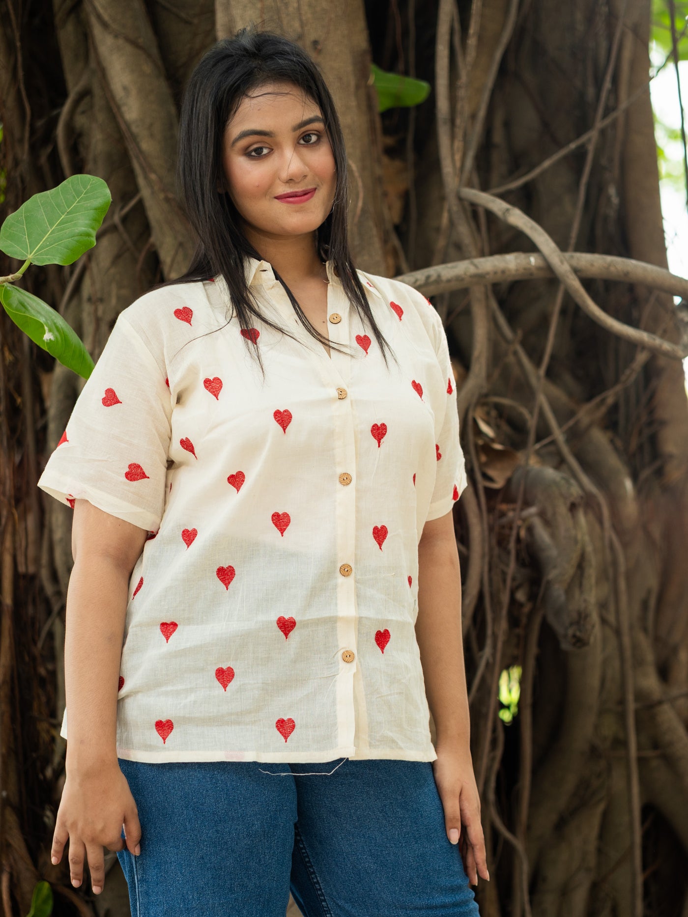 White heart shirt - Uttariya