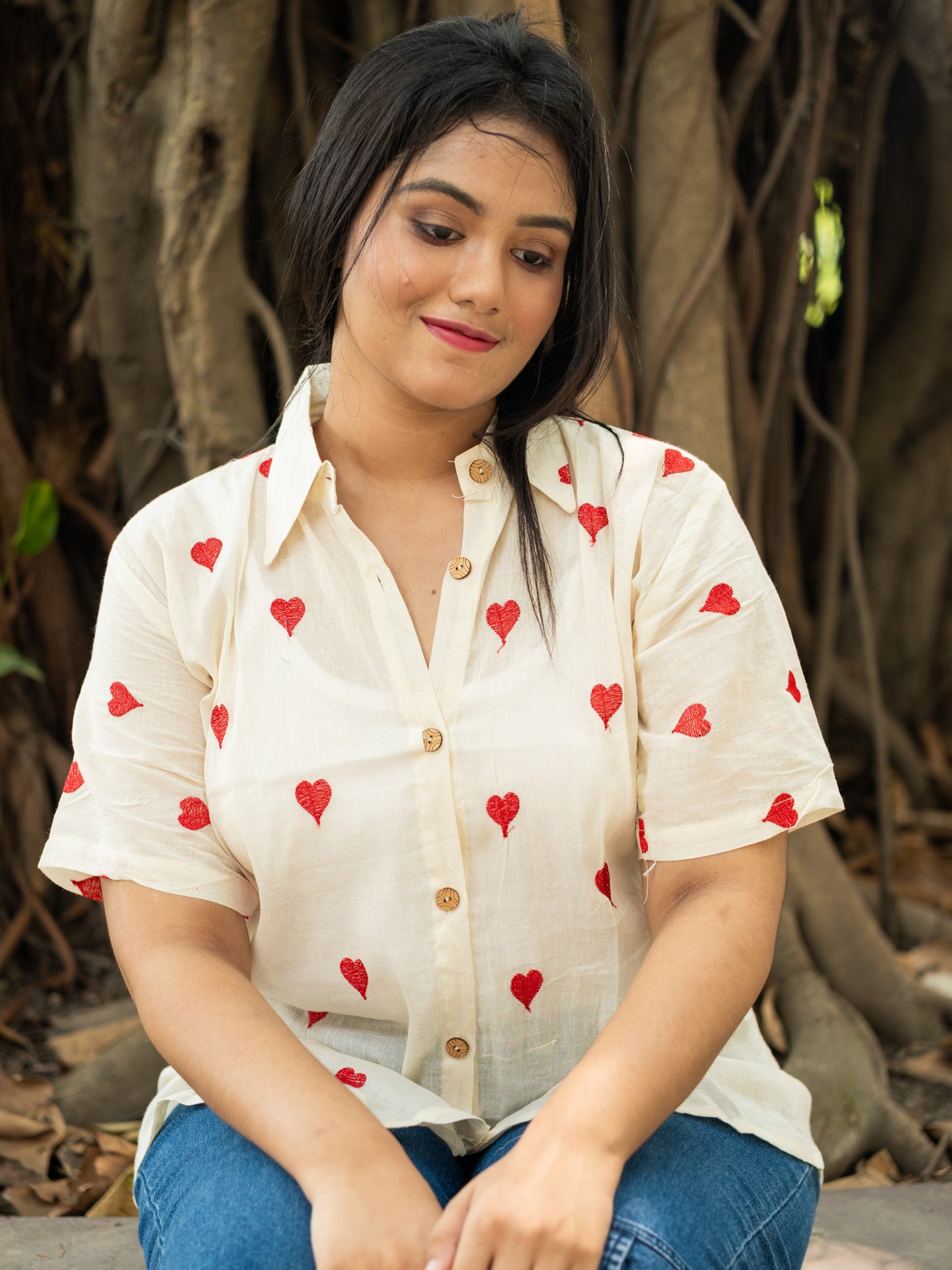White heart shirt - Uttariya
