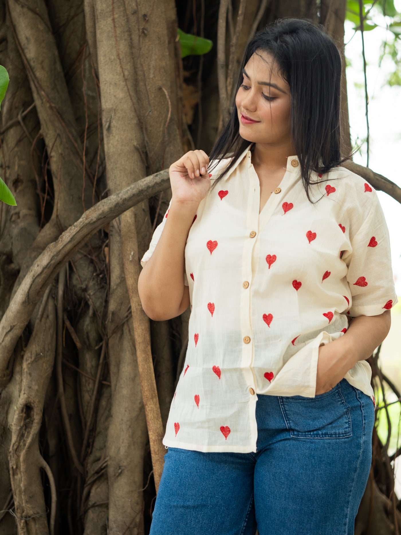 White heart shirt - Uttariya