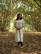 Huntington White Embroidered Cotton Kurta