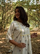 Huntington White Embroidered Cotton Kurta