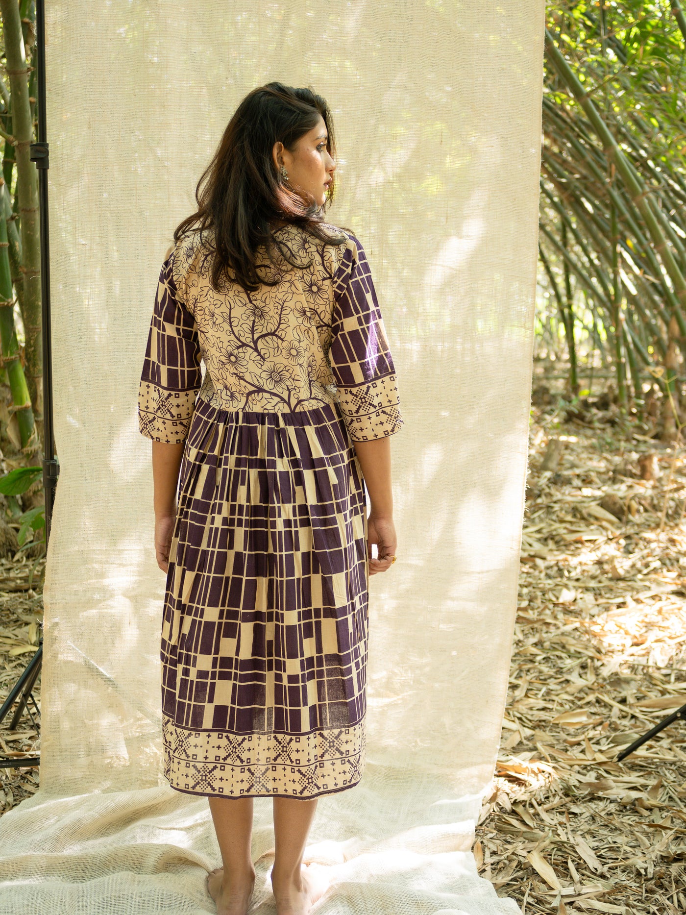 Rajvi Kalam Empire Print Cotton Dress