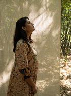 Espresso Kalamkari Print Cotton Dress