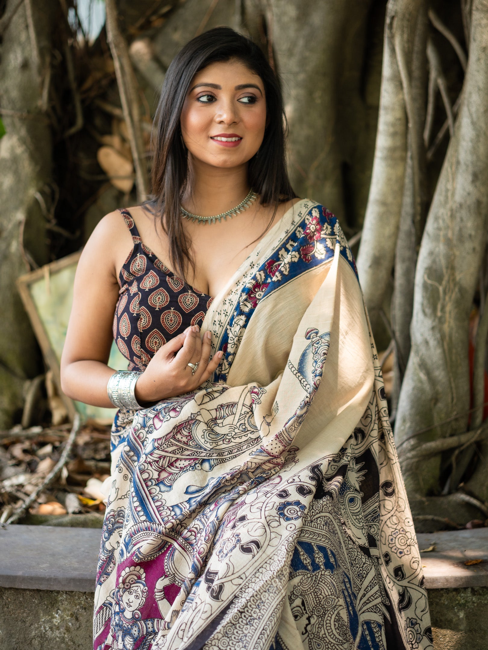 Vandana Kalamkari Saree