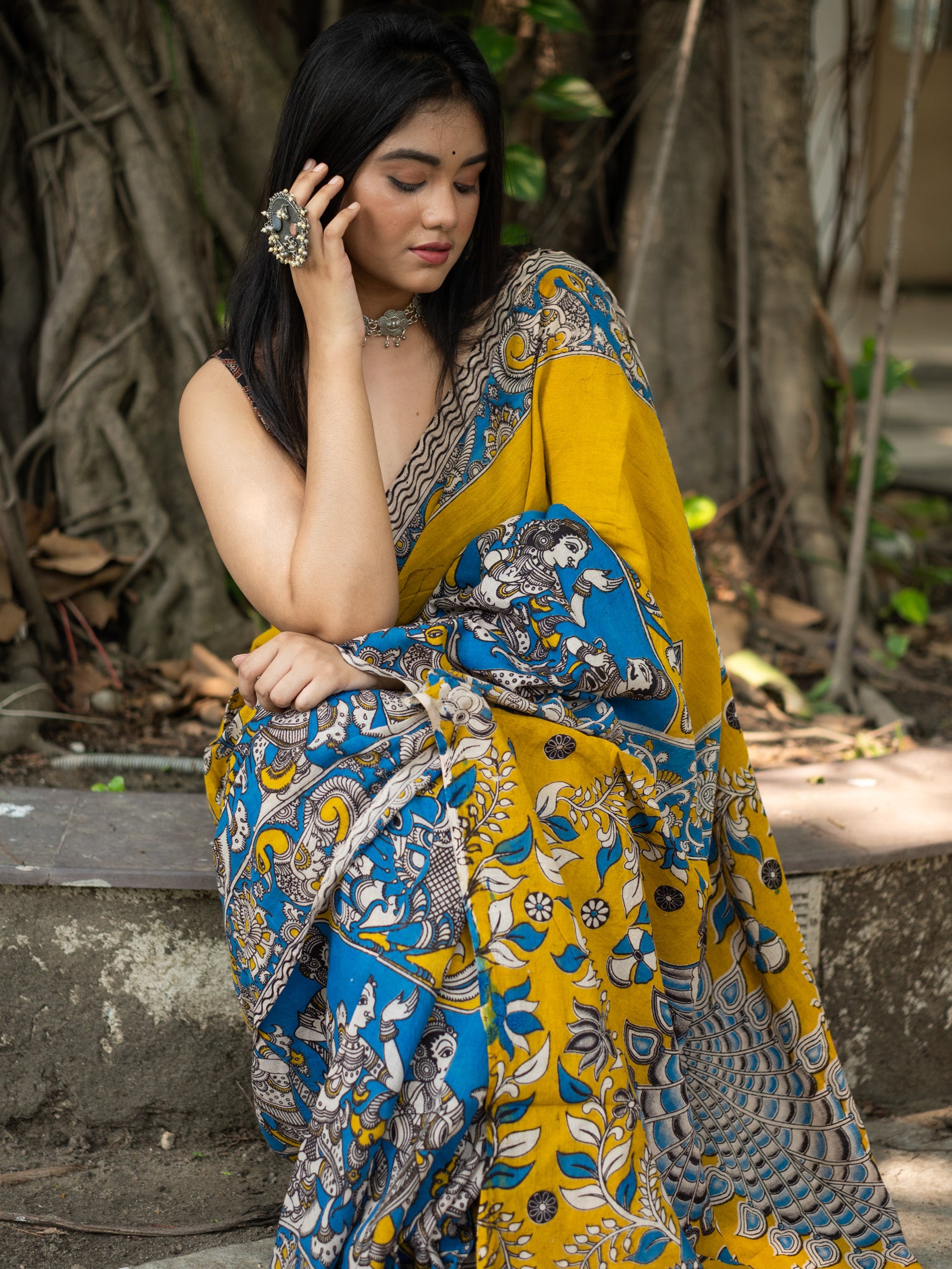Dhansiri Kalamkari Saree