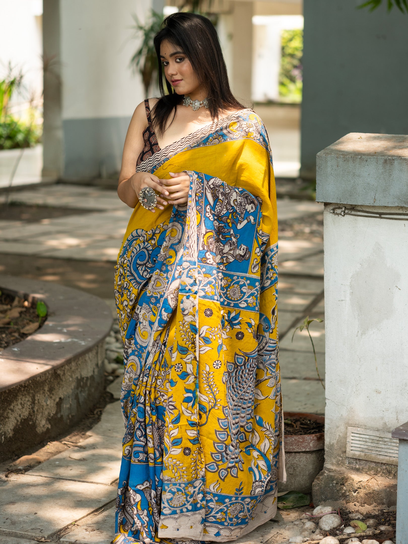 Dhansiri Kalamkari Saree