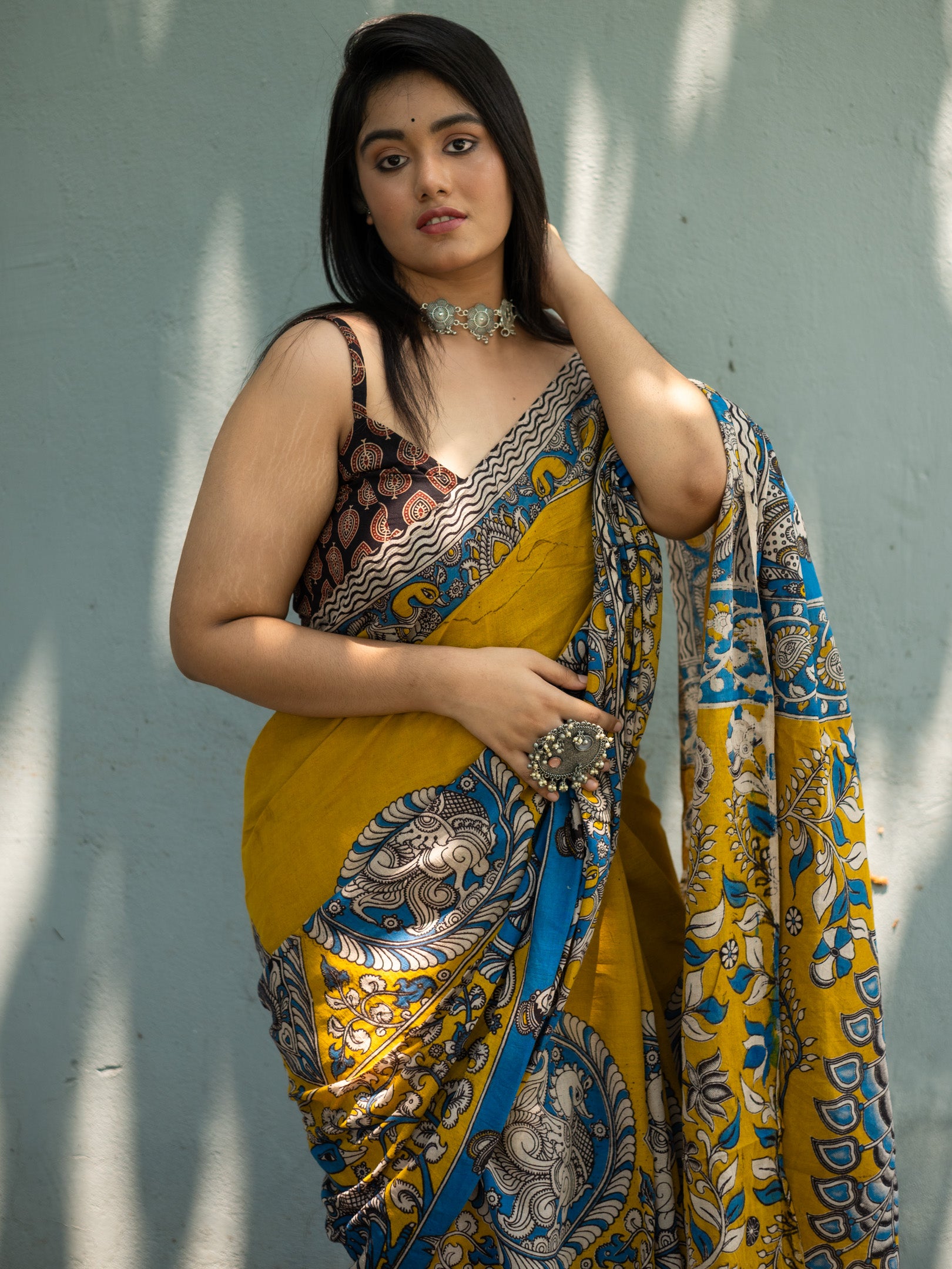 Dhansiri Kalamkari Saree