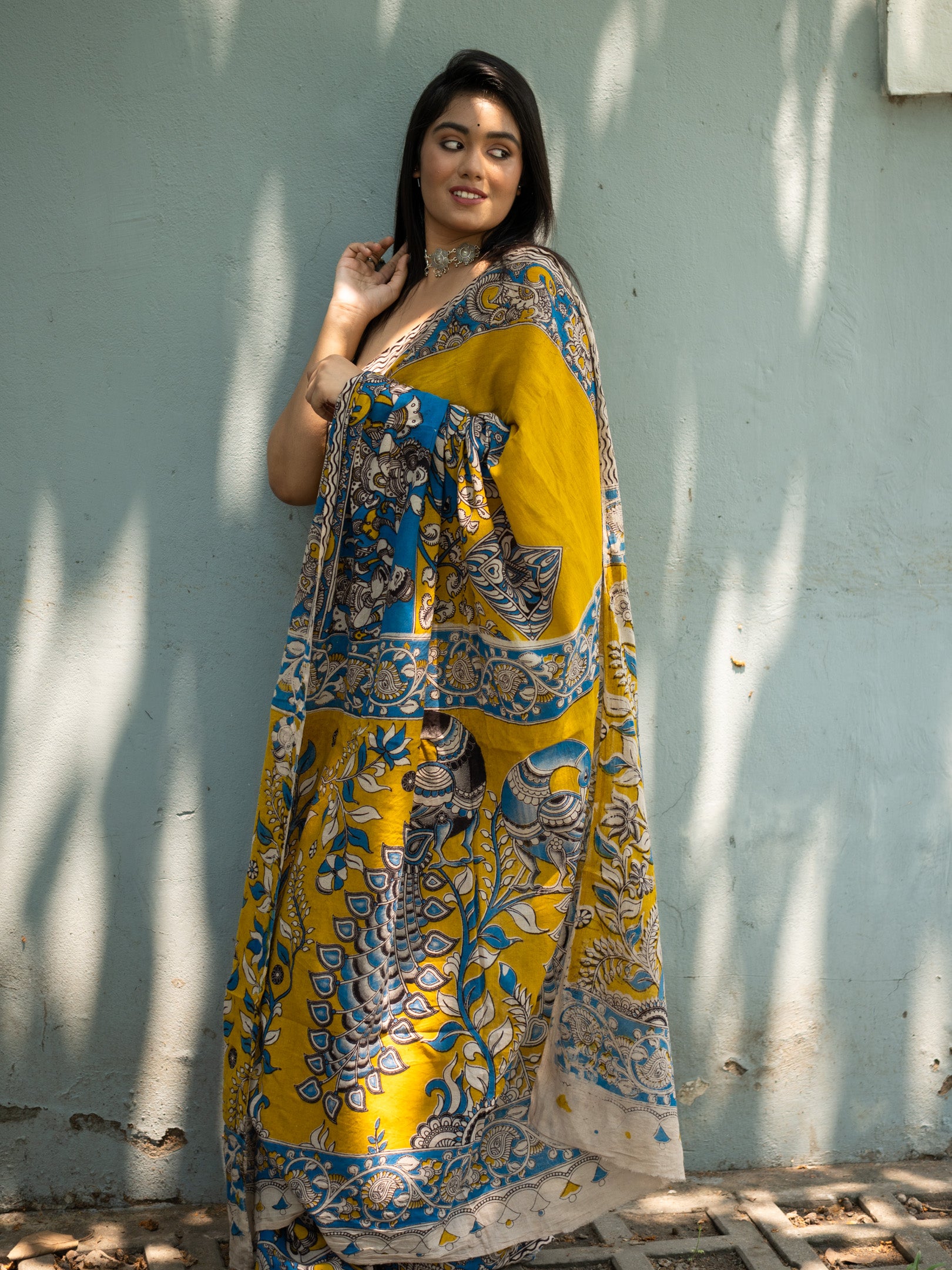 Dhansiri Kalamkari Saree
