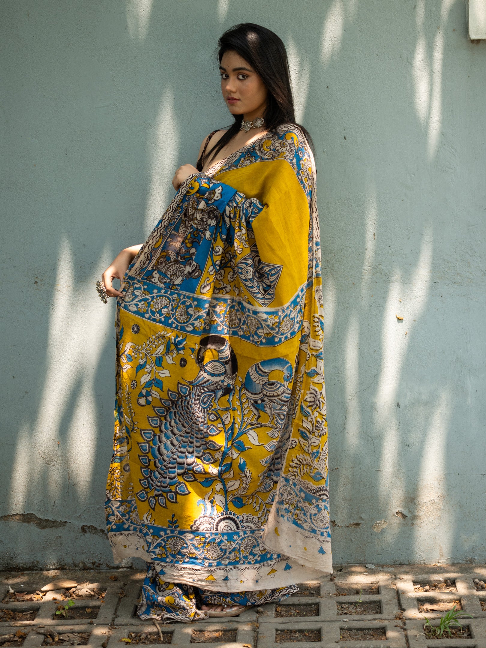 Dhansiri Kalamkari Saree