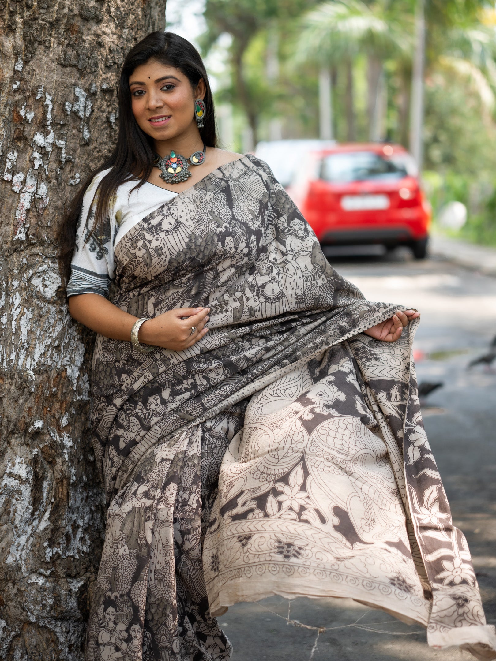 Chaya Kalamkari Saree