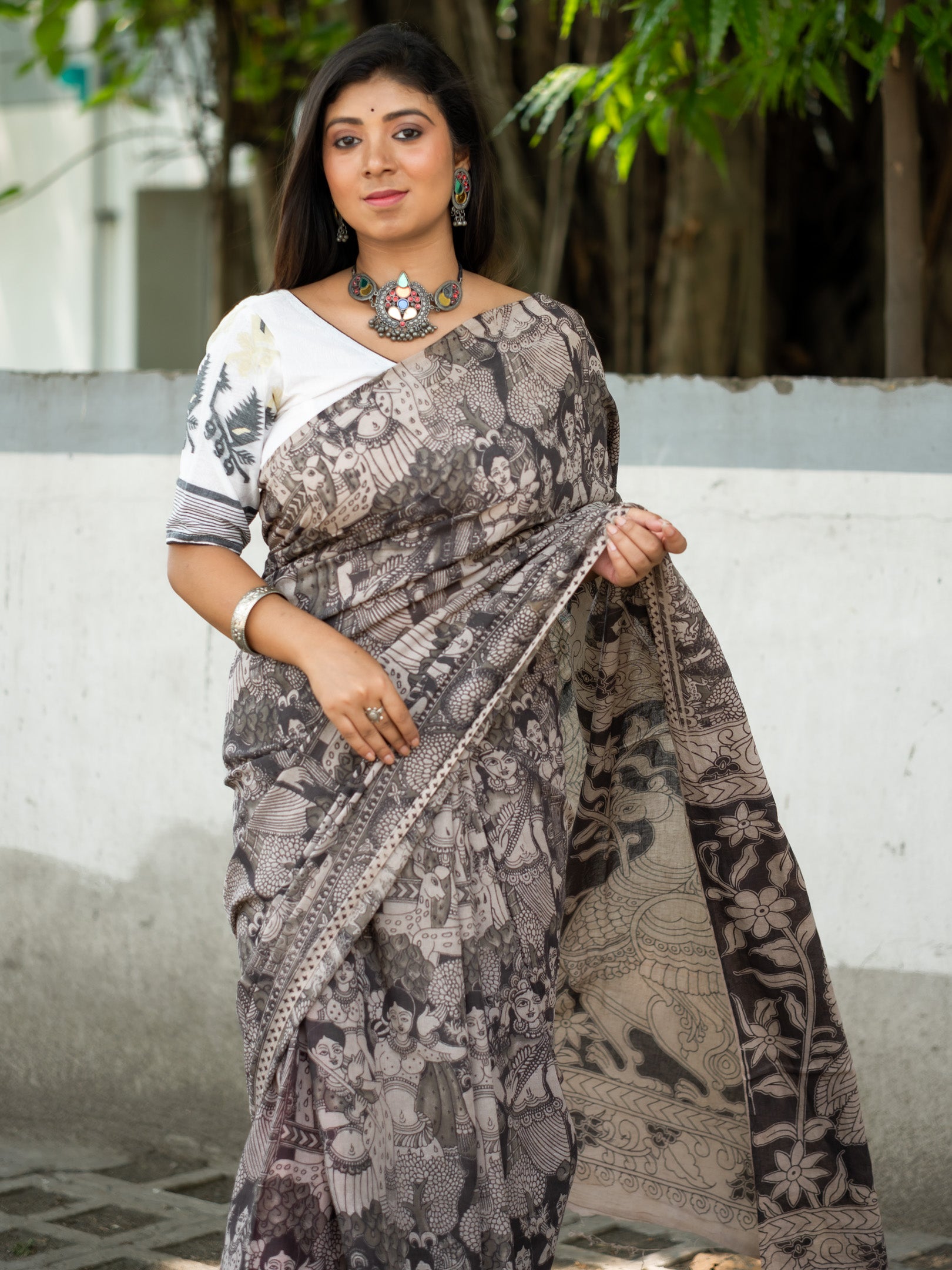 Chaya Kalamkari Saree