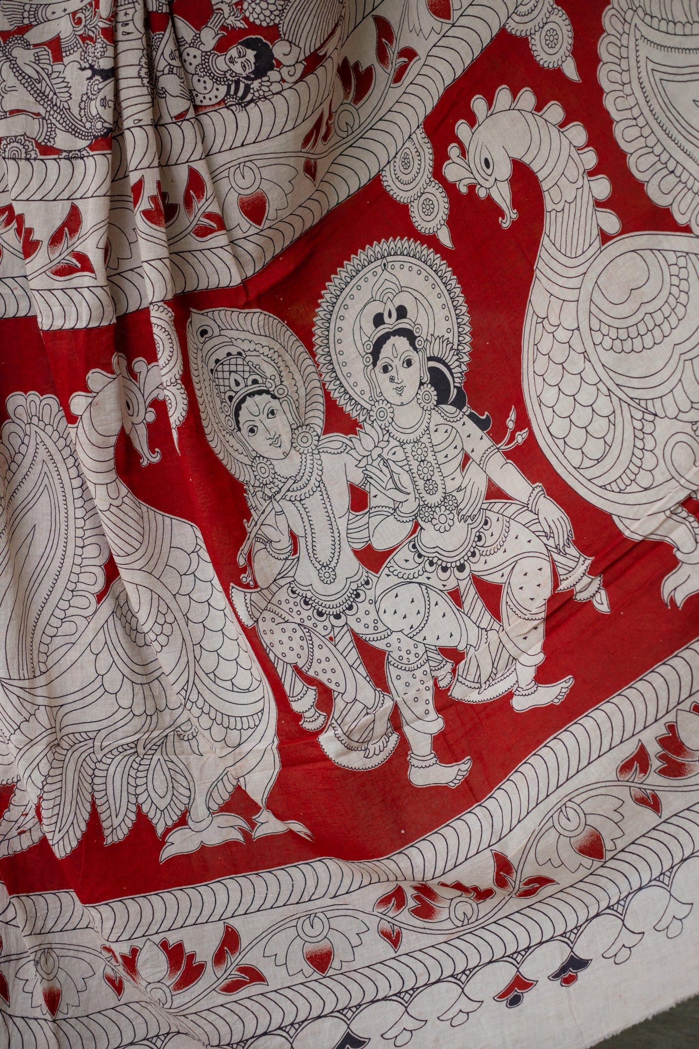 Beetroot Kalamkari Saree