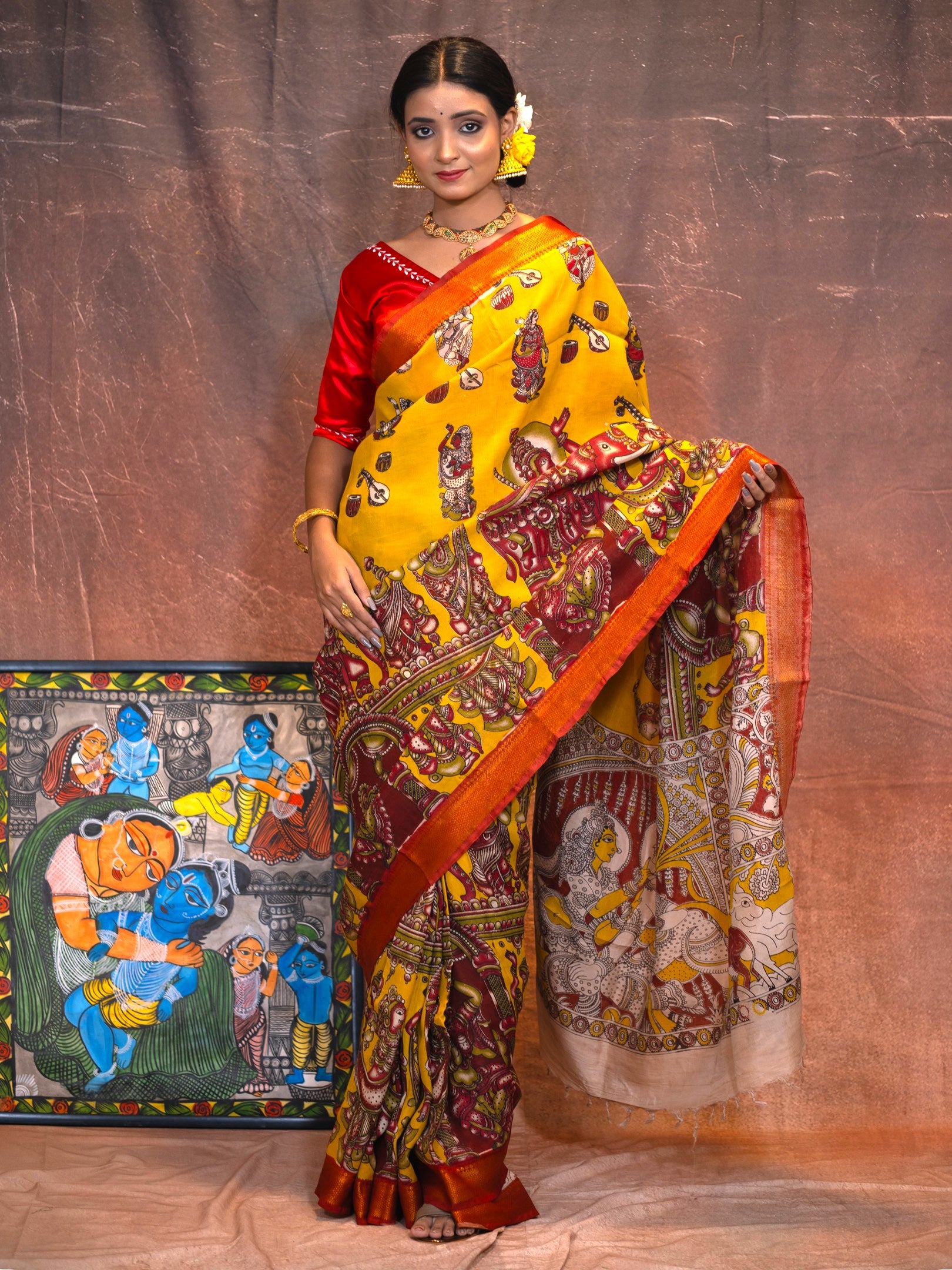 kalamkari silk saree