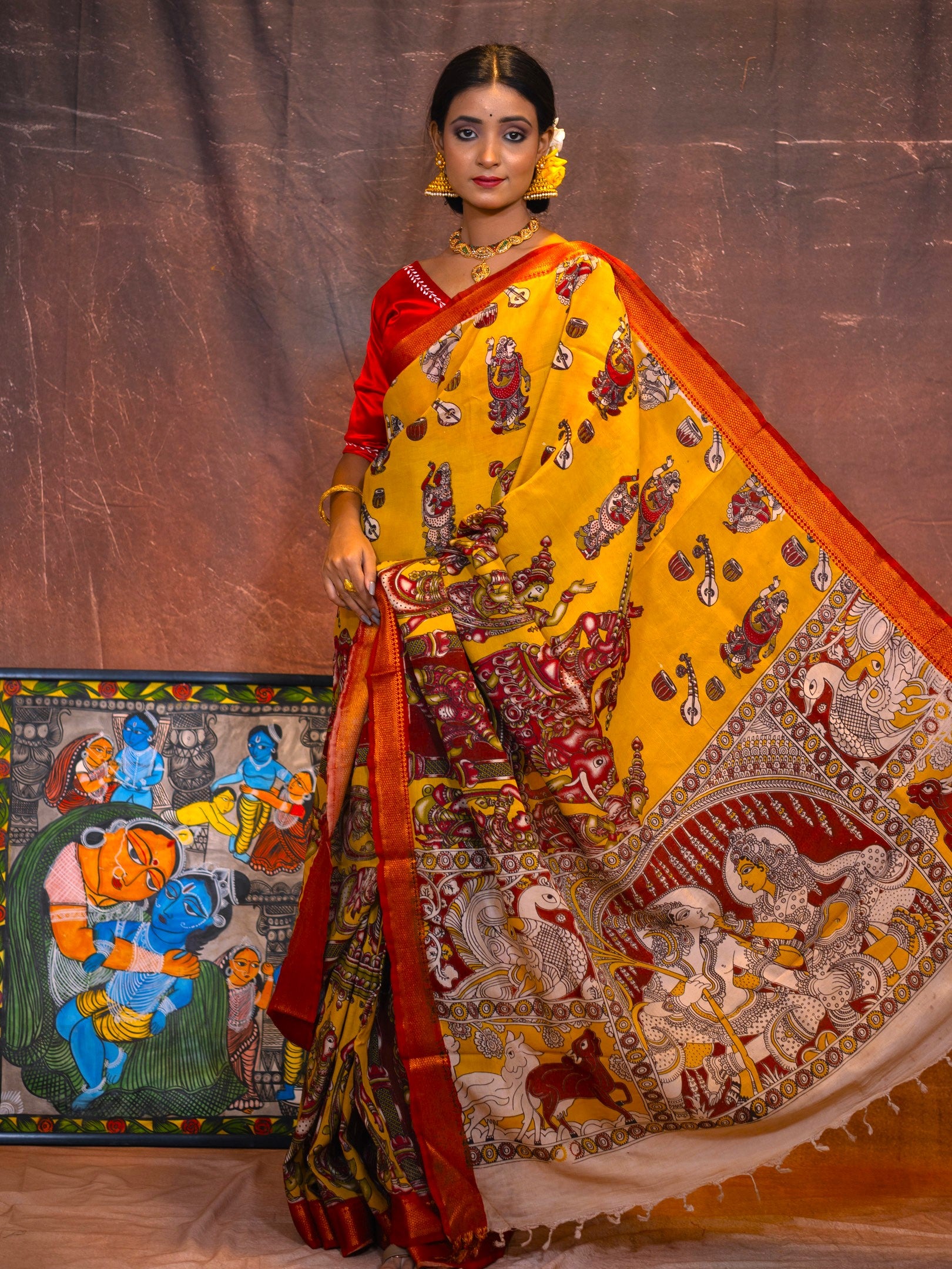 kalamkari silk saree
