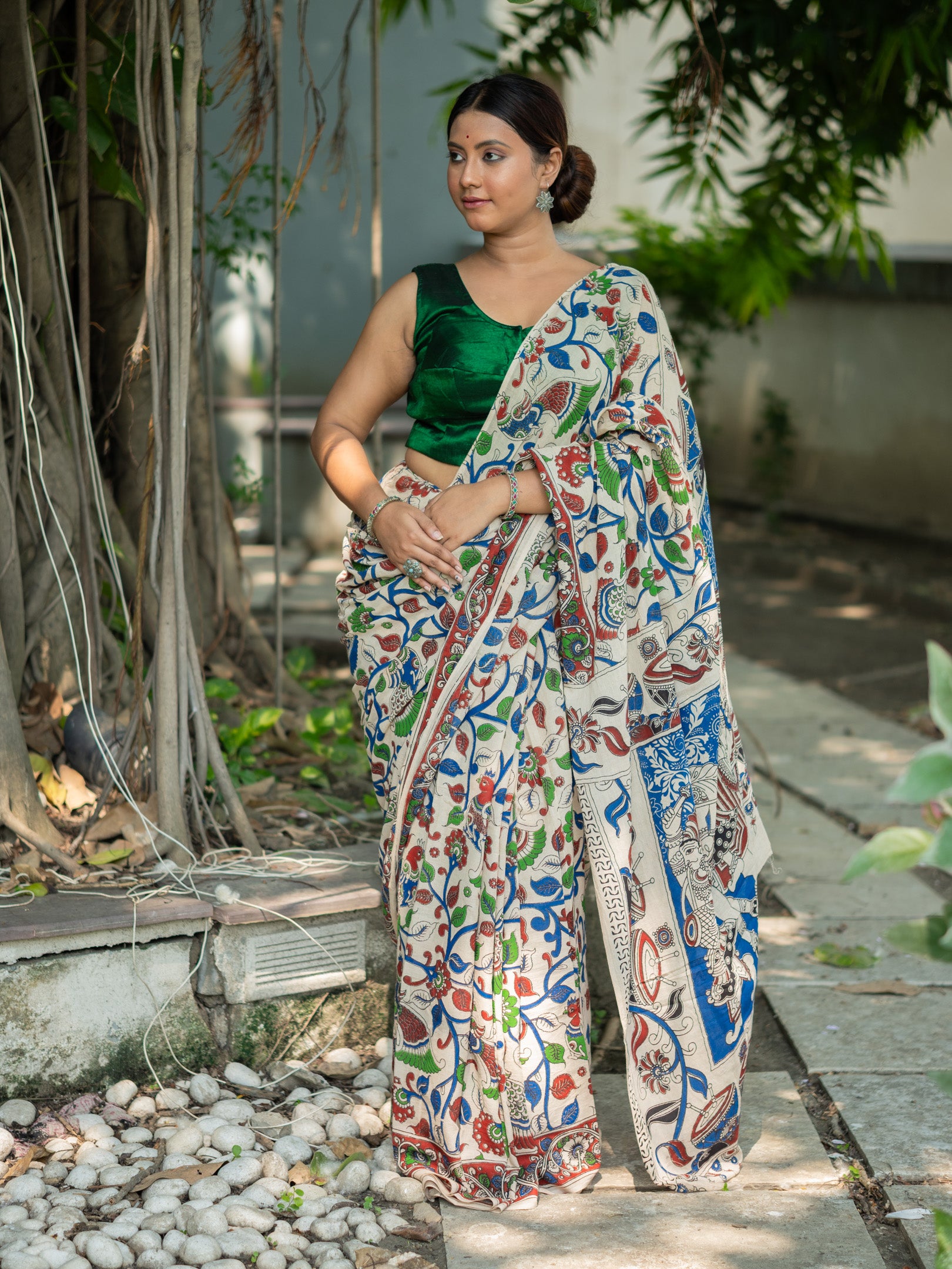 Pata Kalamkari Saree