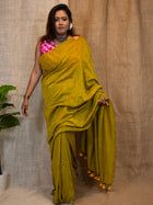 Linen Gold Luster Cotton Saree