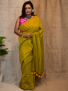 Linen Gold Luster Cotton Saree