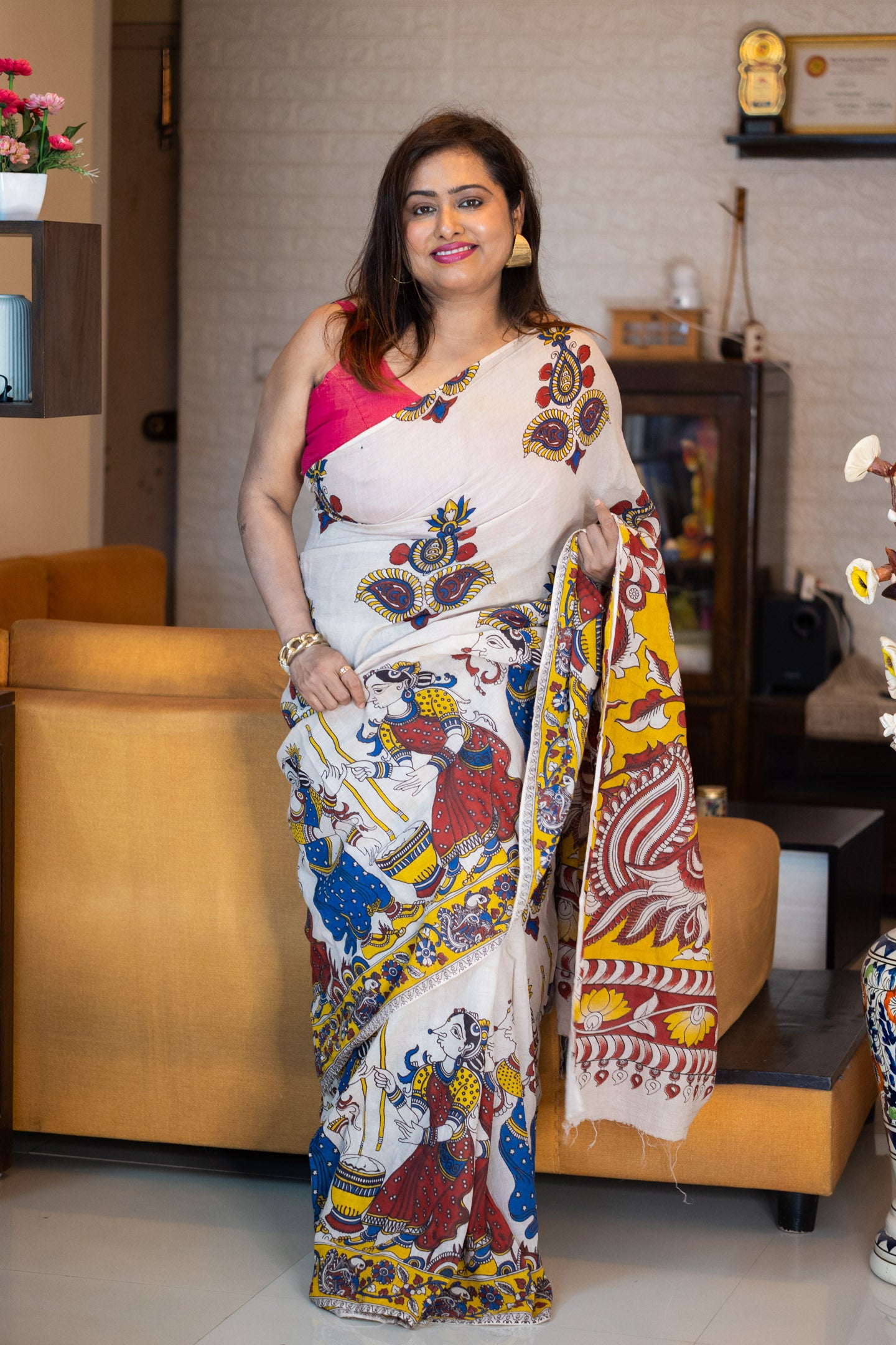 Mukti Kalamkari Saree - Uttariya