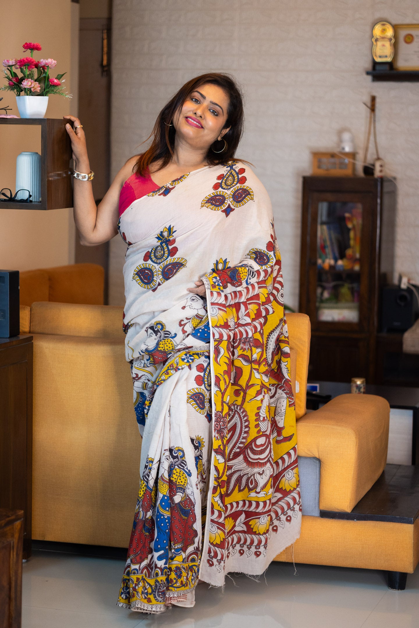 Mukti Kalamkari Saree - Uttariya