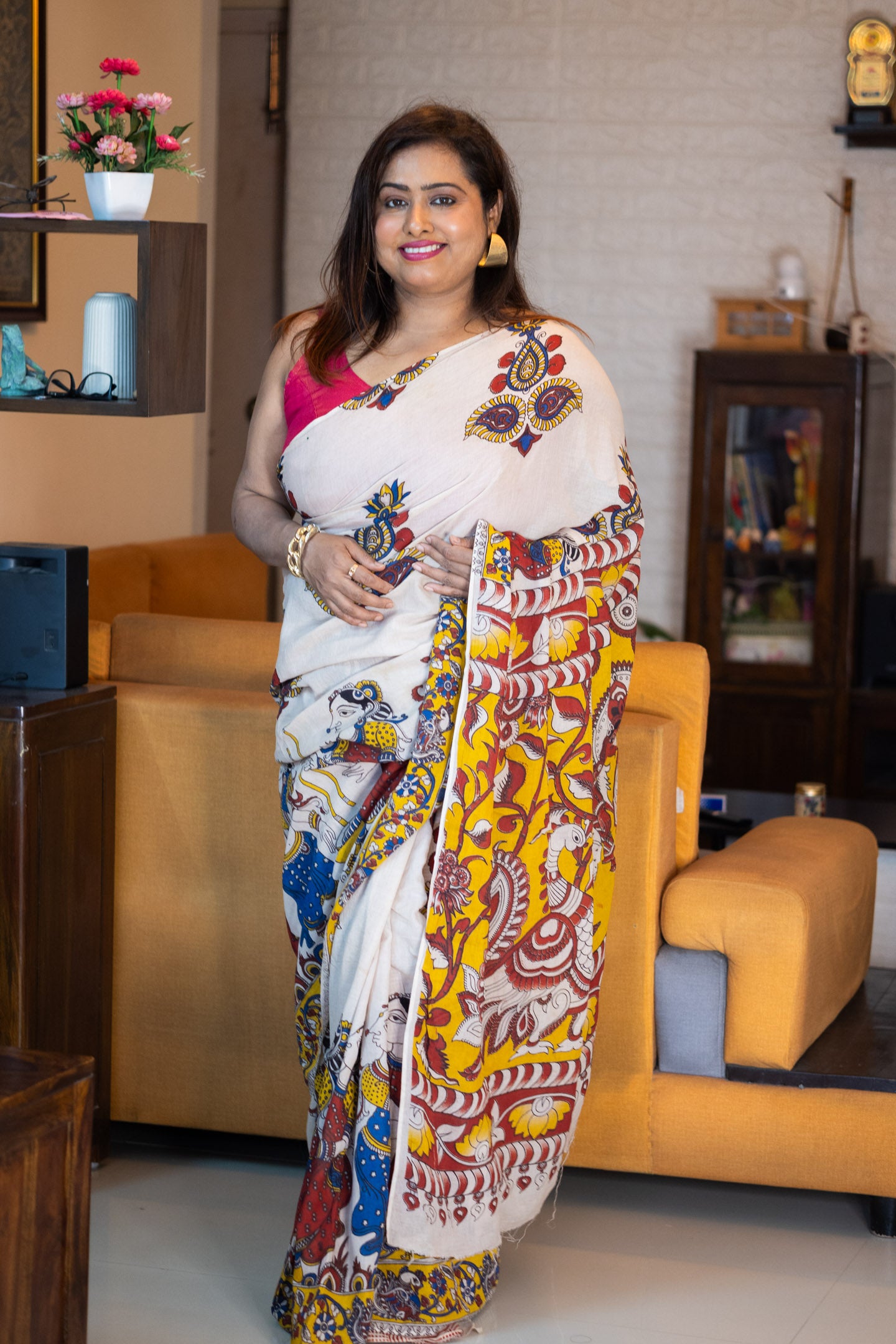 Mukti Kalamkari Saree - Uttariya