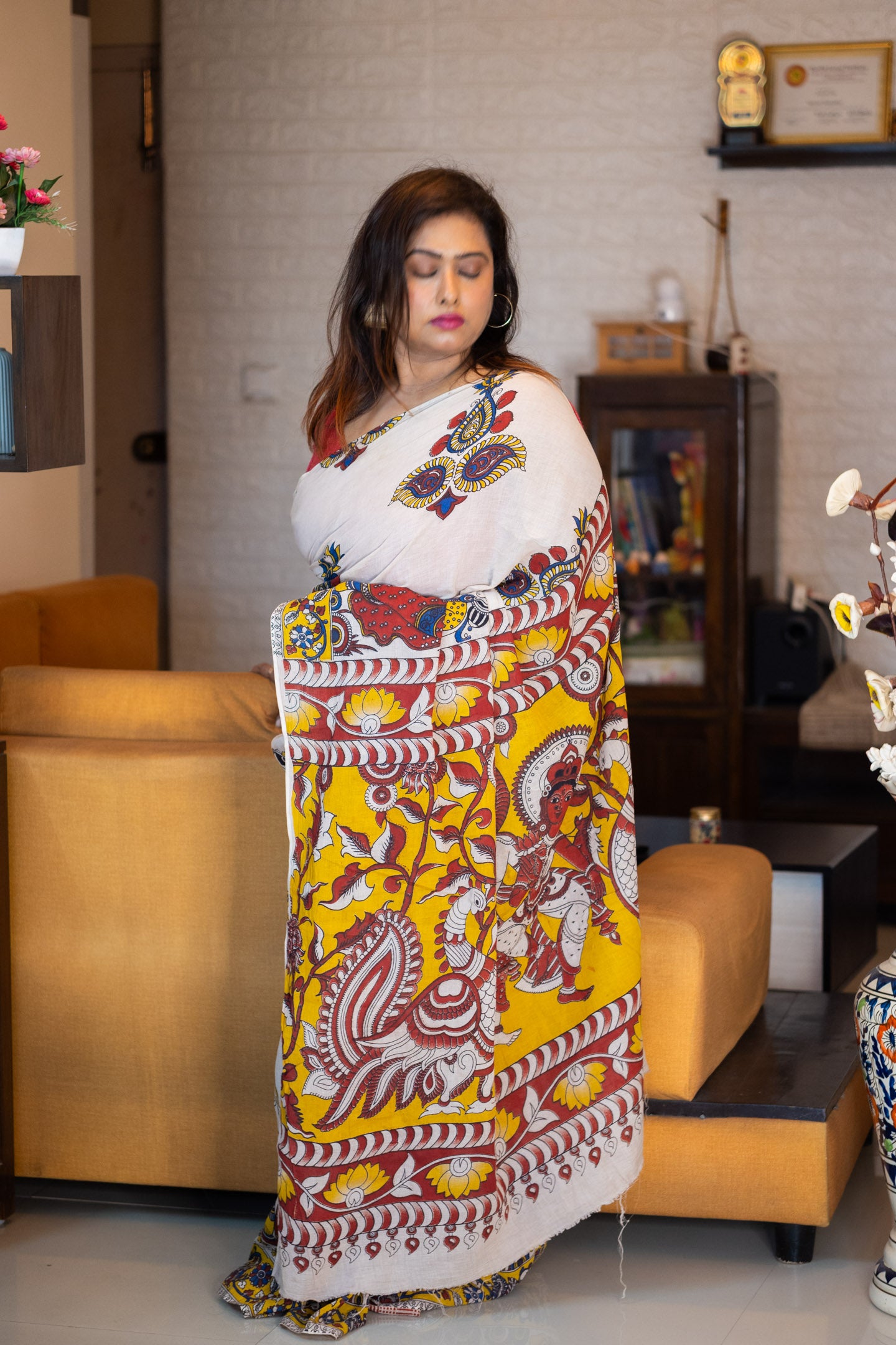 Mukti Kalamkari Saree - Uttariya