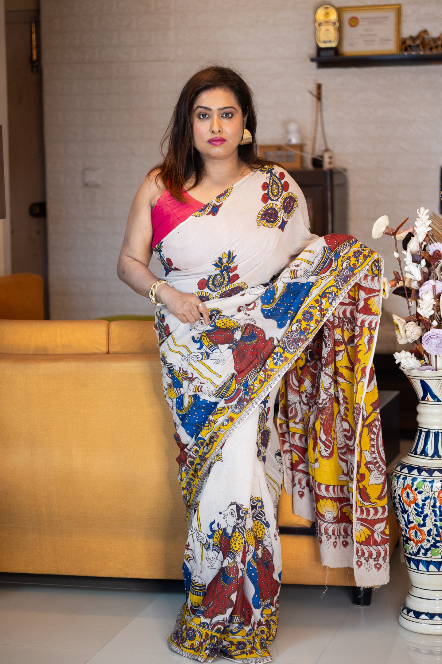 Mukti Kalamkari Saree - Uttariya