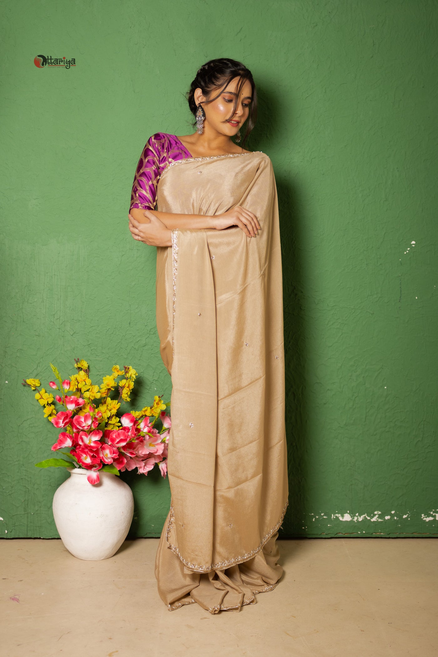 Shine starly saree - Uttariya