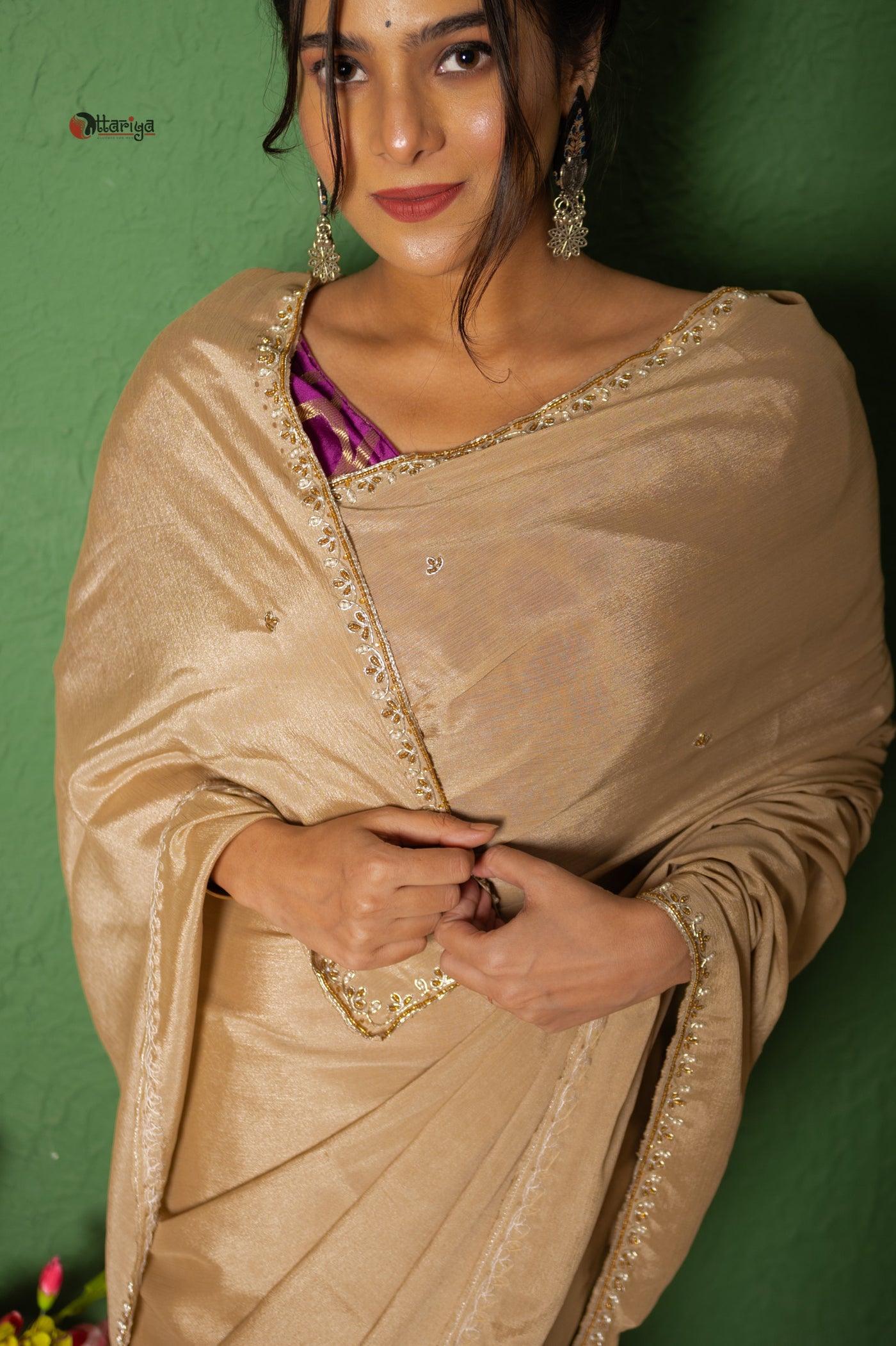 Shine starly saree - Uttariya