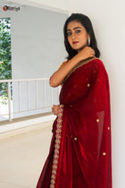 Regal Elegance Zardosi Silk Saree - Uttariya