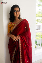 Regal Elegance Zardosi Silk Saree - Uttariya