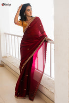 Regal Elegance Zardosi Silk Saree - Uttariya