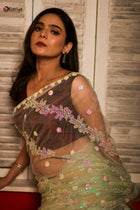 Golden Heritage Zardosi Drape Designer Saree - Uttariya