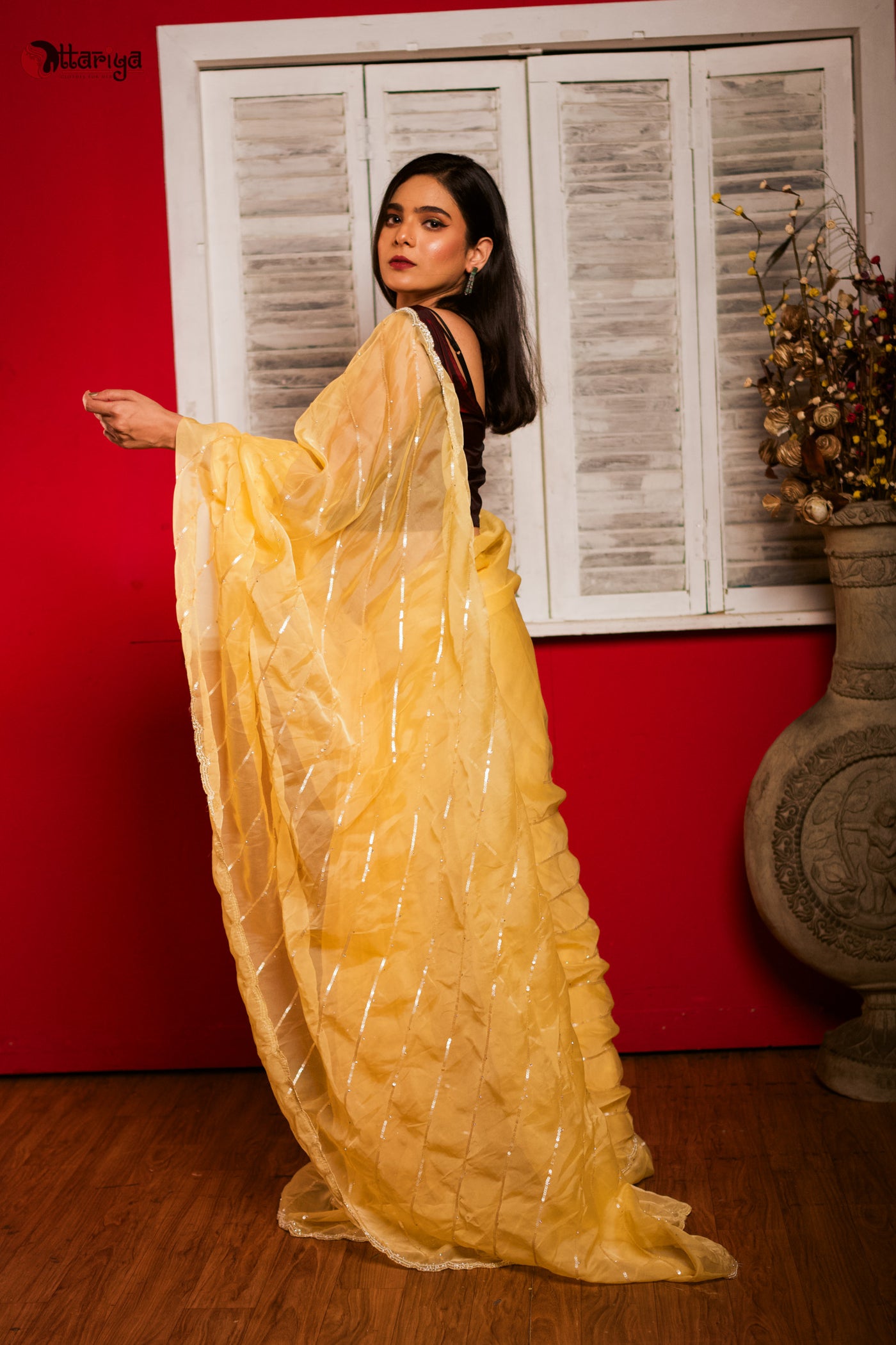 Eternal Elegance Zardosi Designer Saree - Uttariya