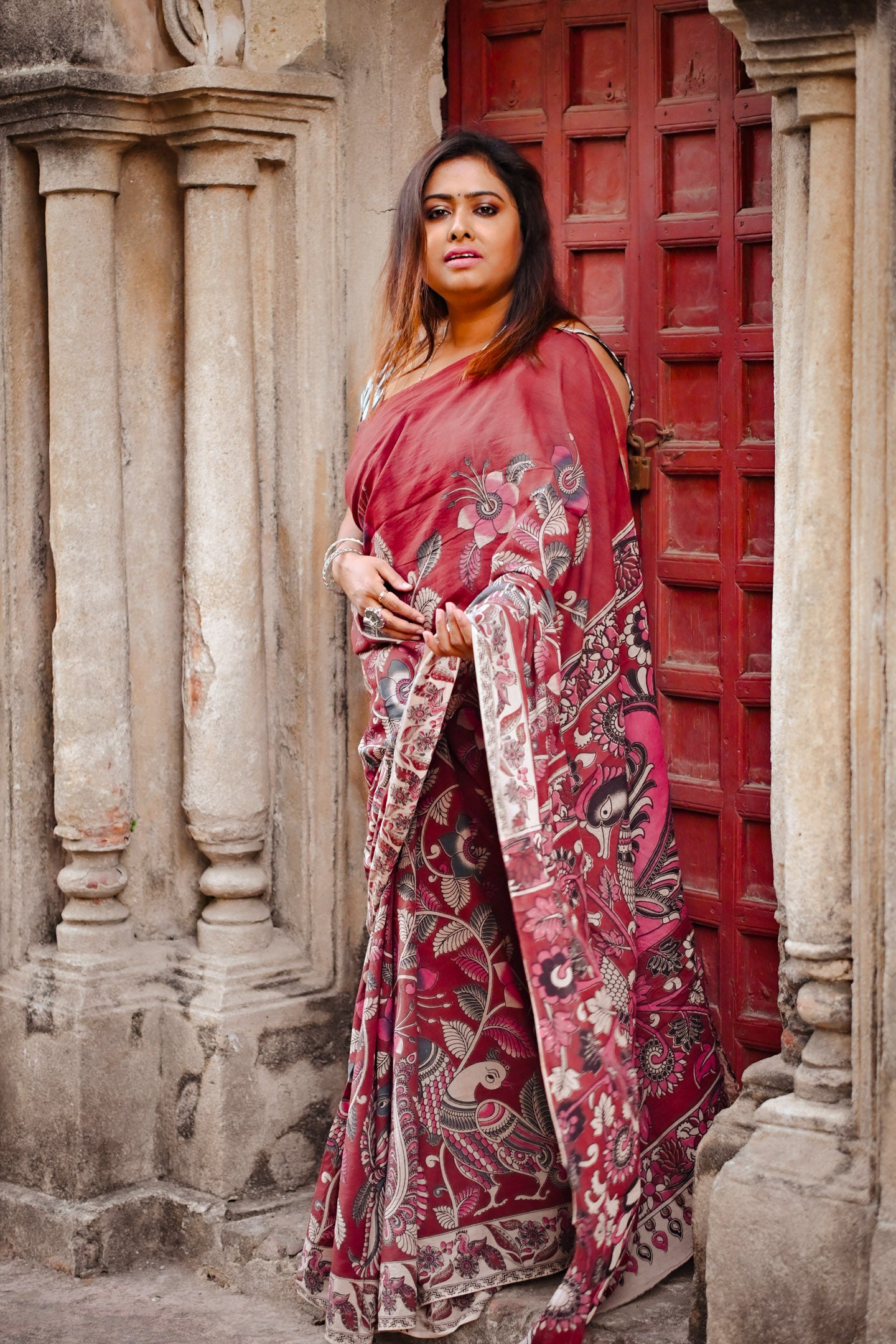 Sarika Kalamkari Saree - Uttariya