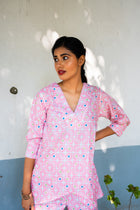 Pinkish Cotton co ord set - Uttariya