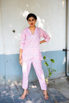 Pinkish Cotton co ord set - Uttariya