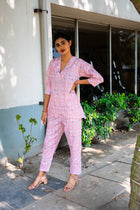 Pinkish Cotton co ord set - Uttariya