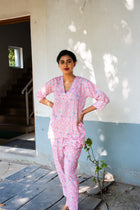 Pinkish Cotton co ord set - Uttariya