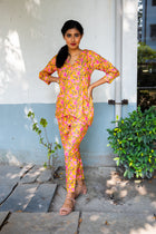 Basant Printed Cotton Co ord set - Uttariya