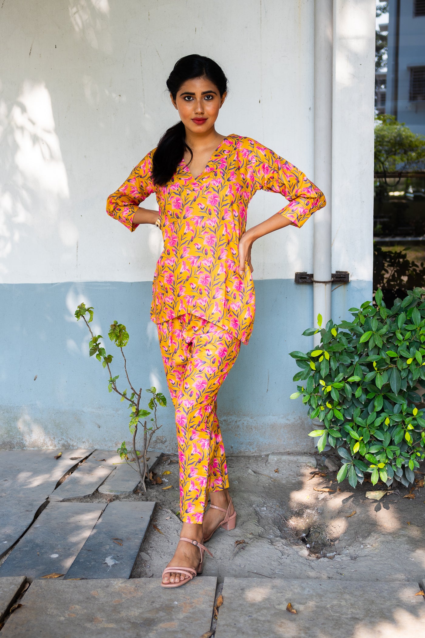 Basant Printed Cotton Co ord set - Uttariya