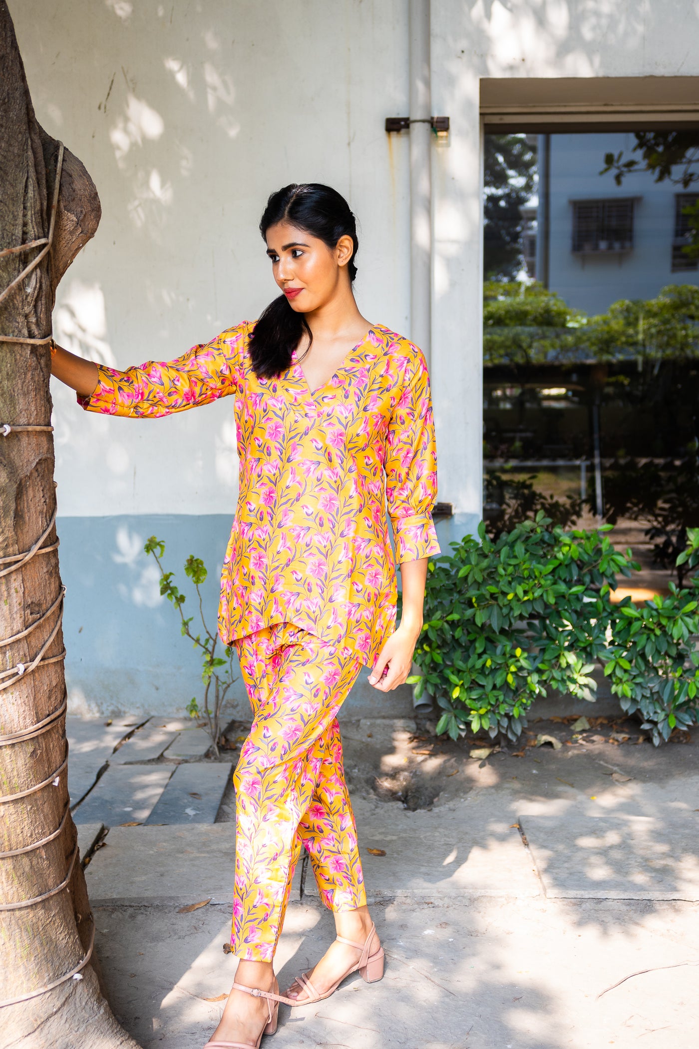 Basant Printed Cotton Co ord set - Uttariya