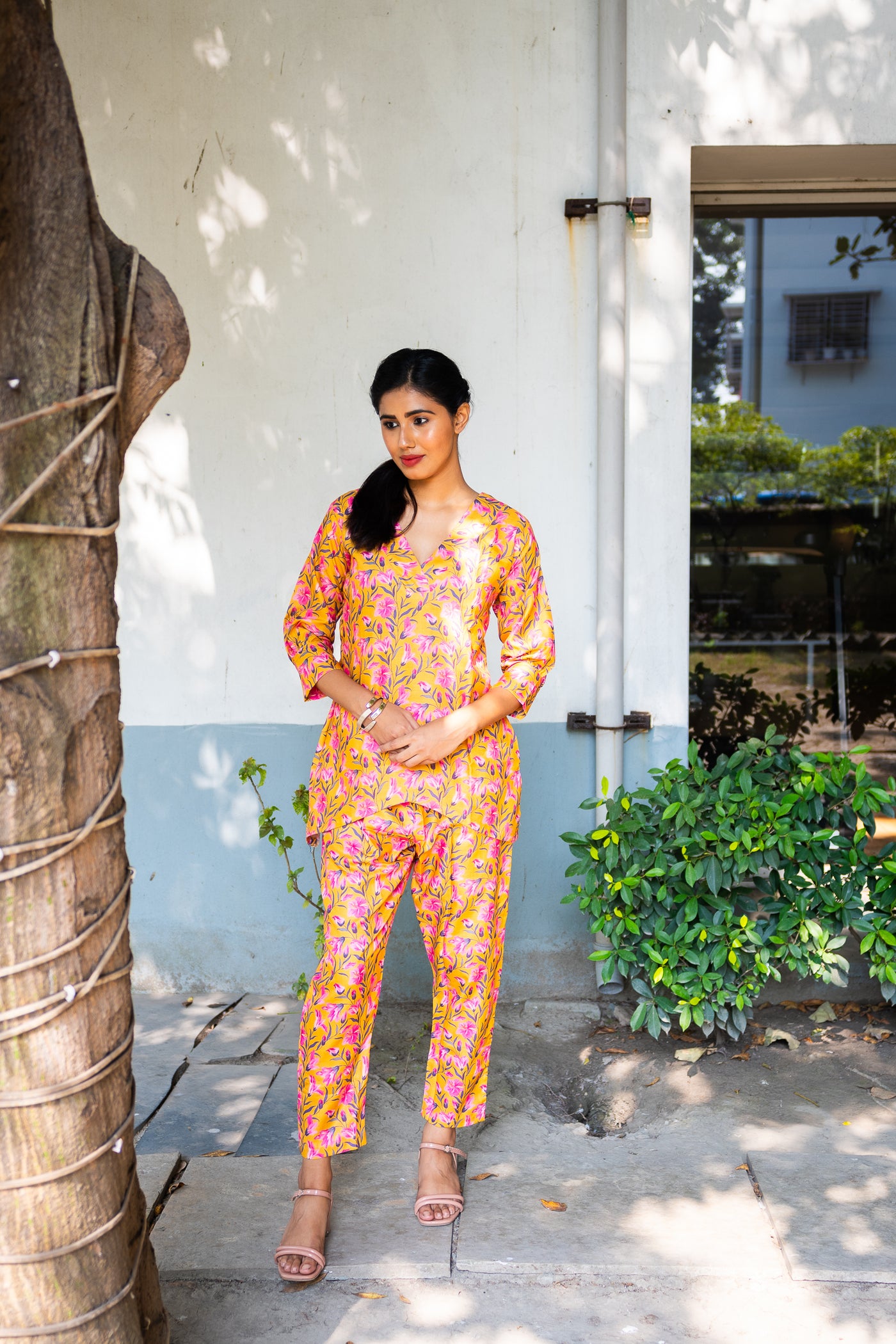 Basant Printed Cotton Co ord set - Uttariya