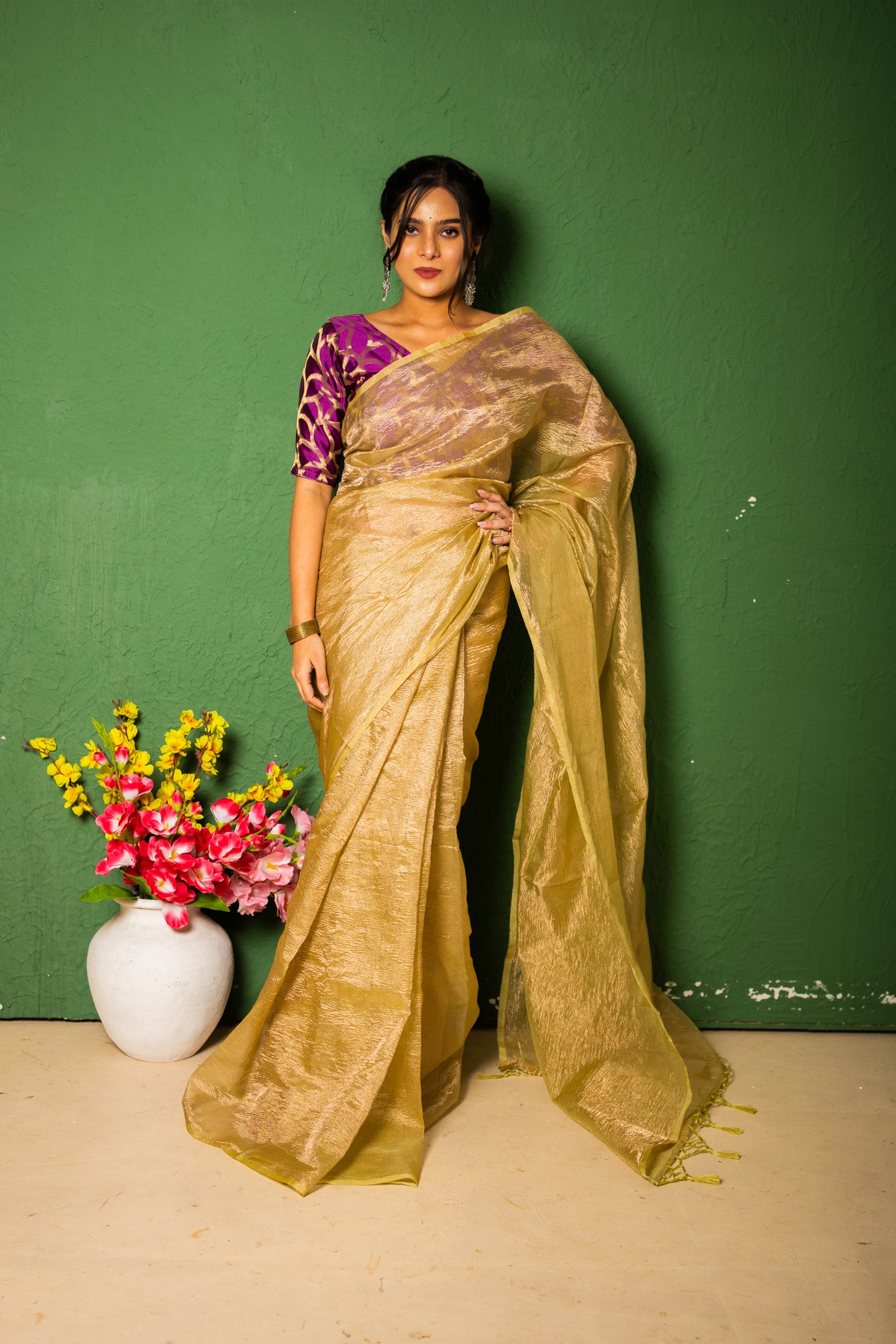 ShimmerWave Elegance Saree